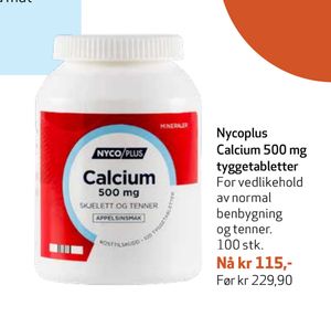 Nycoplus Calcium 500 mg tygge tabletter