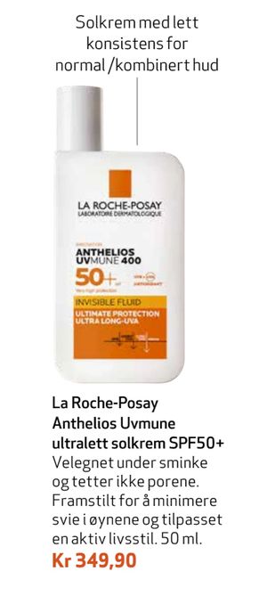 La Roche-Posay Anthelios Uvmune ultralett solkrem SPF50+