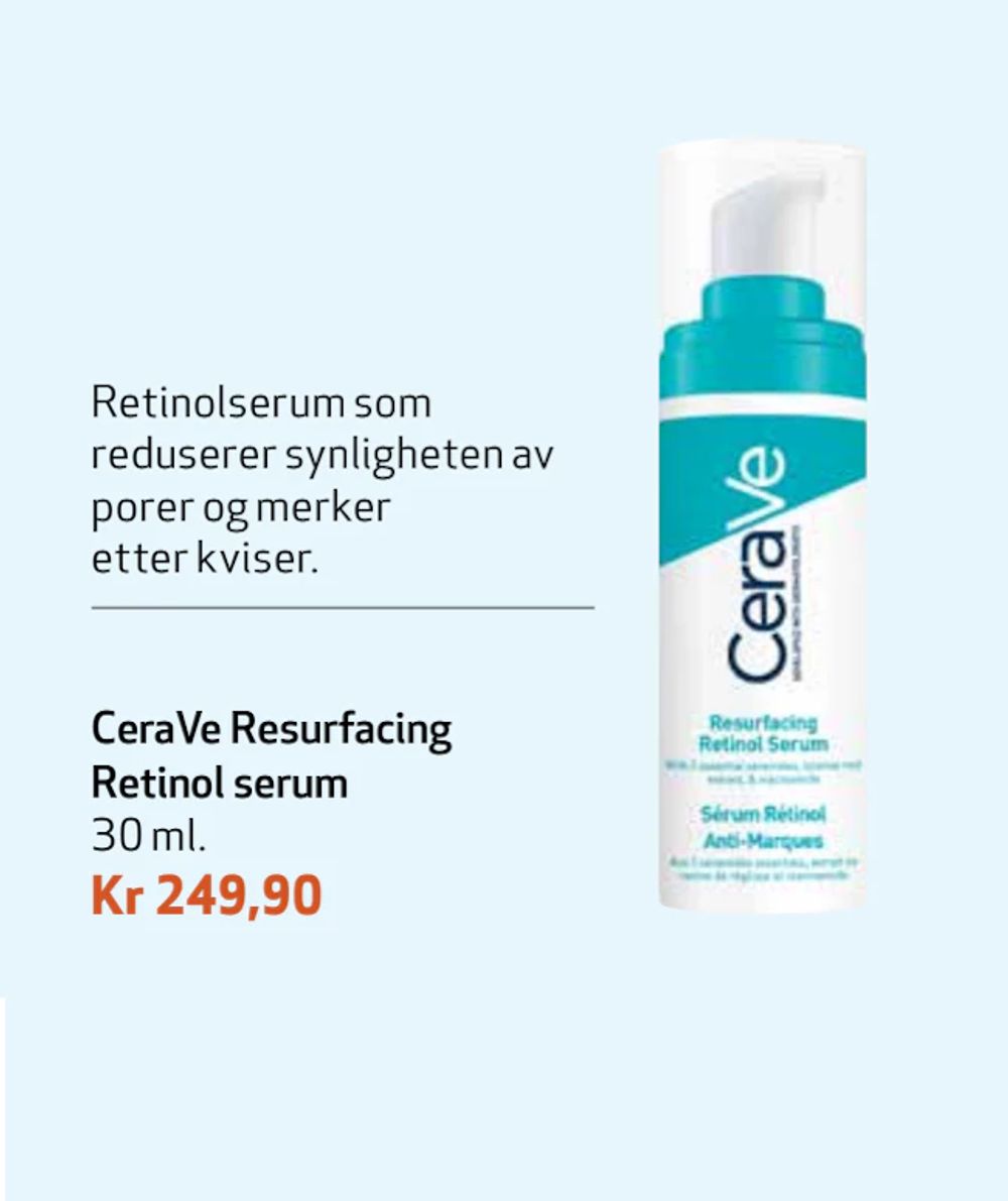 Tilbud på CeraVe Resurfacing Retinol serum fra Apotek 1 til 249,90 kr