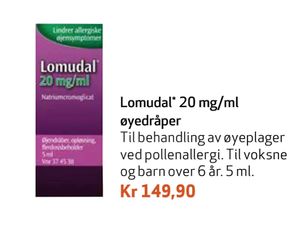 Lomudal 20 mg/ml øyedråper