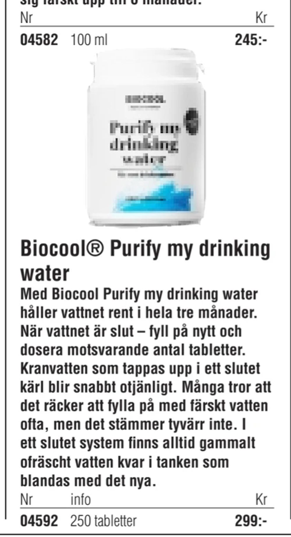 Erbjudanden på Biocool® Purify my drinking water från Erlandsons Brygga för 299 kr
