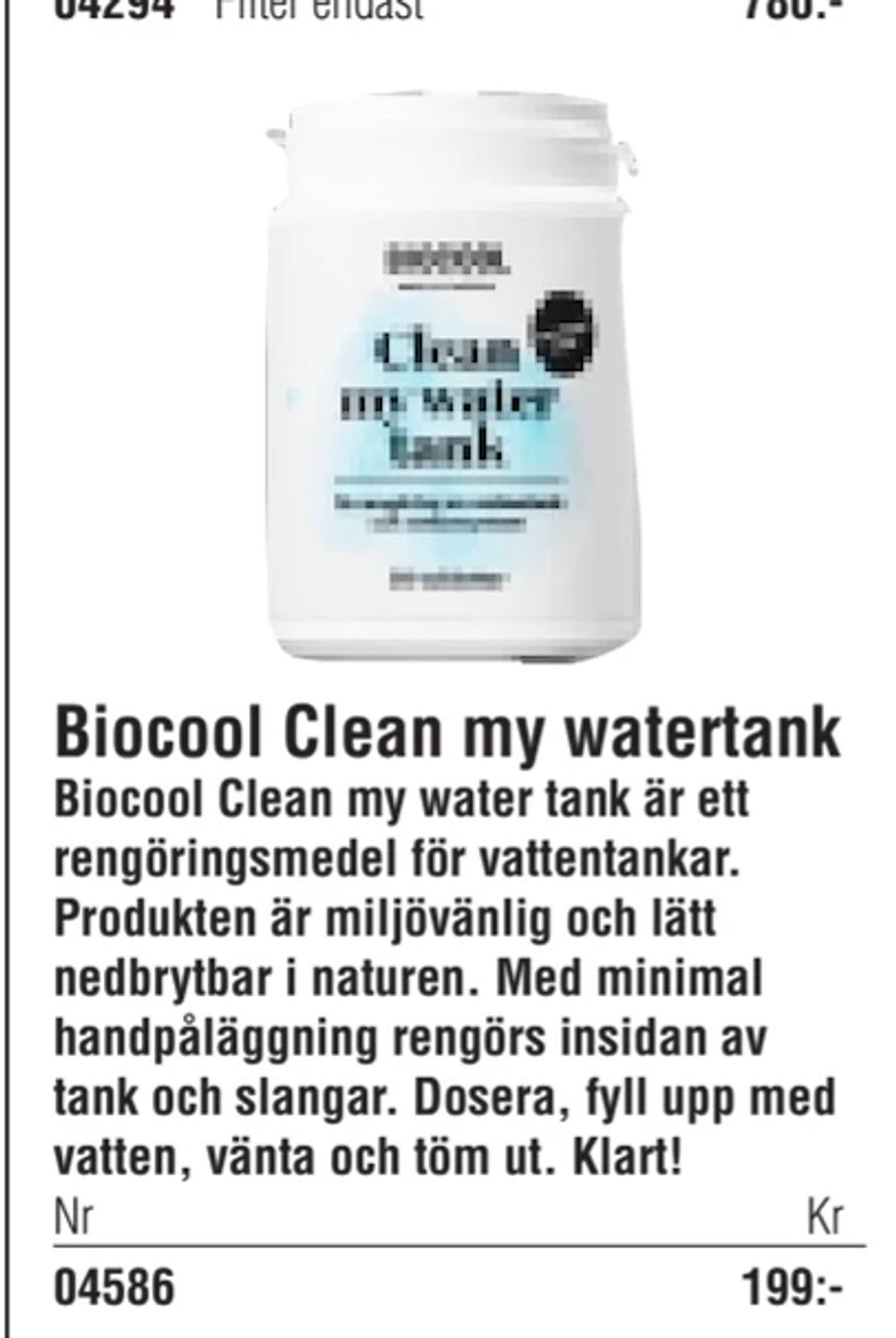 Erbjudanden på Biocool Clean my watertank från Erlandsons Brygga för 199 kr