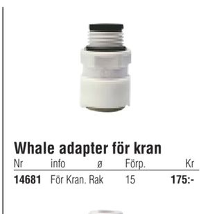 Whale adapter för kran