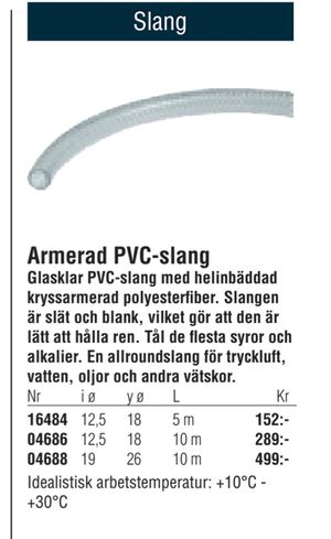 Armerad PVC-slang
