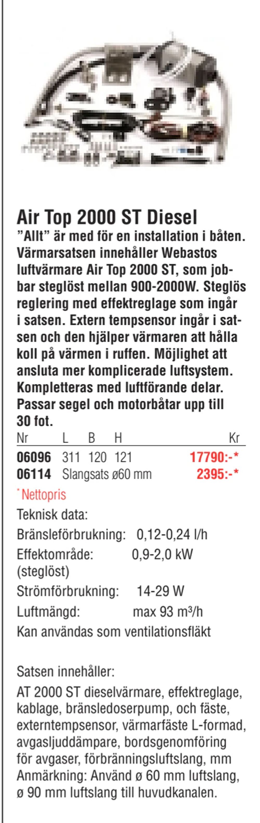 Erbjudanden på Air Top 2000 ST Diesel från Erlandsons Brygga för 17 790 kr