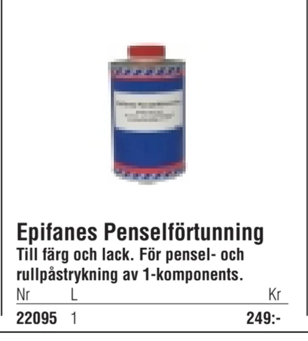 Erbjudanden på Epifanes Penselförtunning från Erlandsons Brygga för 249 kr