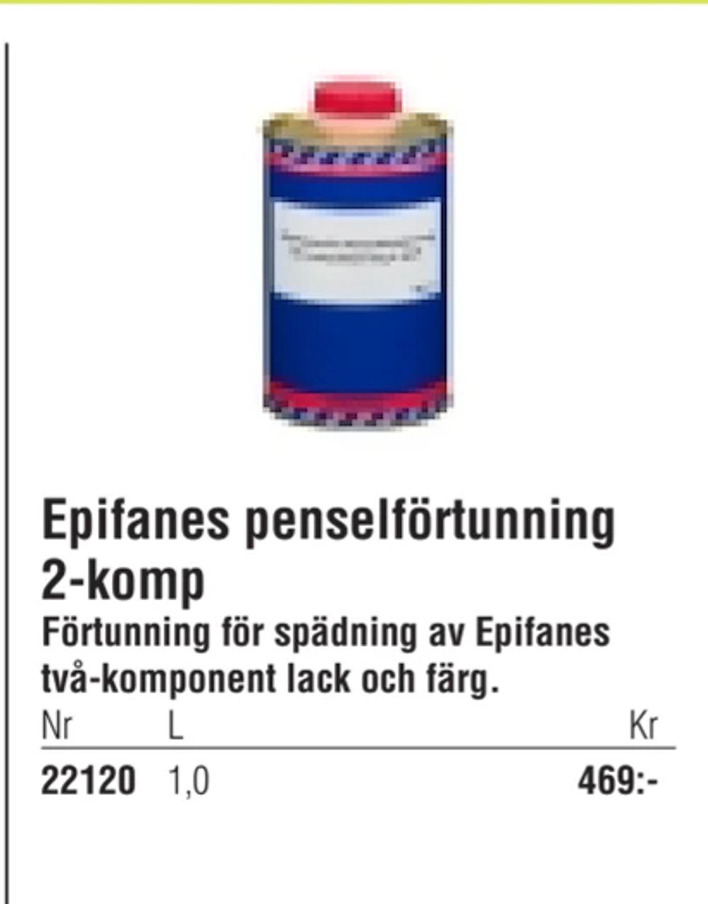 Erbjudanden på Epifanes penselförtunning 2-komp från Erlandsons Brygga för 469 kr