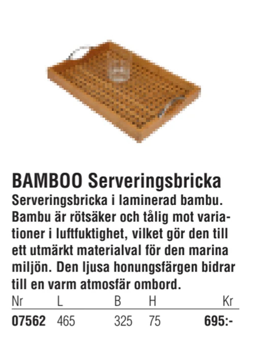Erbjudanden på BAMBOO Serveringsbricka från Erlandsons Brygga för 695 kr