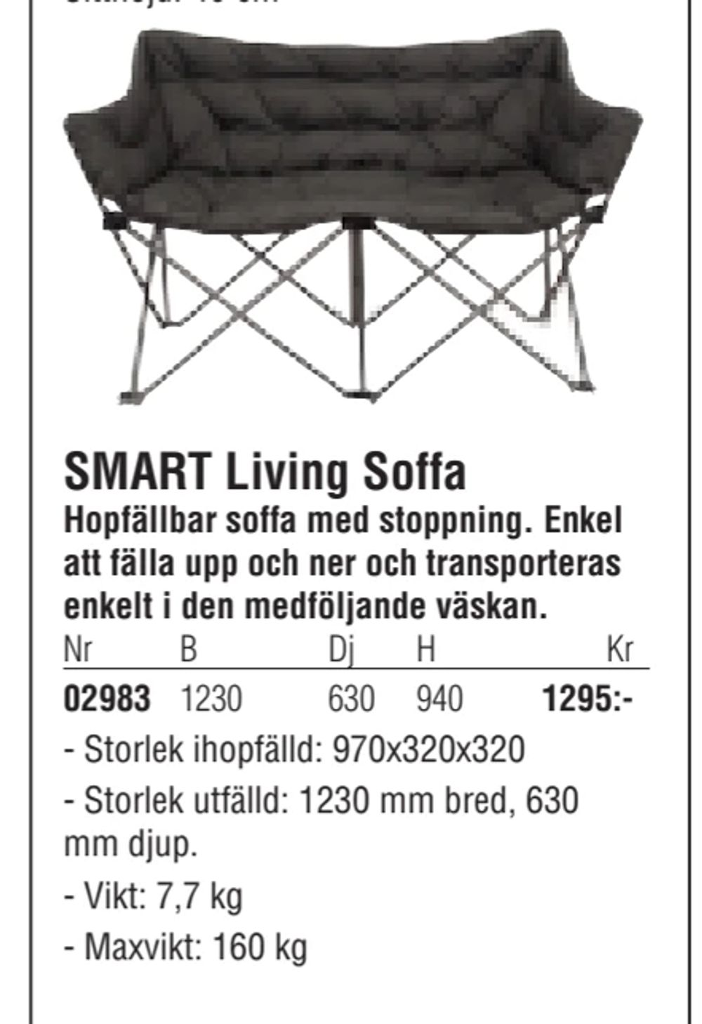Erbjudanden på SMART Living Soffa från Erlandsons Brygga för 1 295 kr