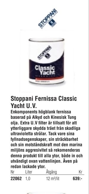 Stoppani Fernissa Classic Yacht U.V.