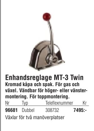 Enhandsreglage MT-3 Twin