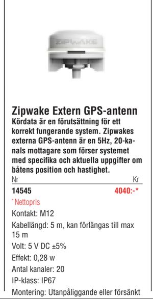 Zipwake Extern GPS-antenn