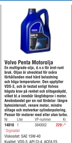 Volvo Penta Motorolja
