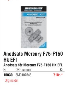 Anodsats Mercury F75-F150 Hk EFI
