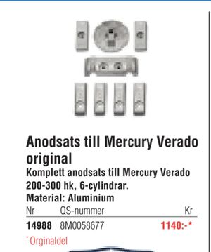 Anodsats till Mercury Verado original