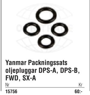 Yanmar Packningssats oljepluggar DPS-A, DPS-B, FWD, SX-A