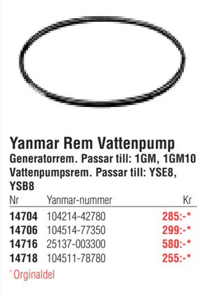 Yanmar Rem Vattenpump