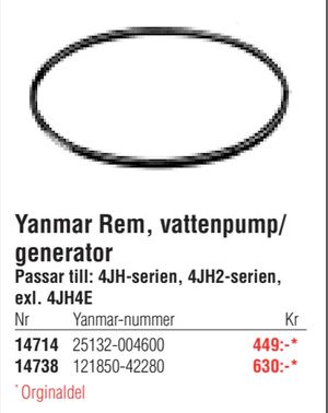 Yanmar Rem, vattenpump/ generator