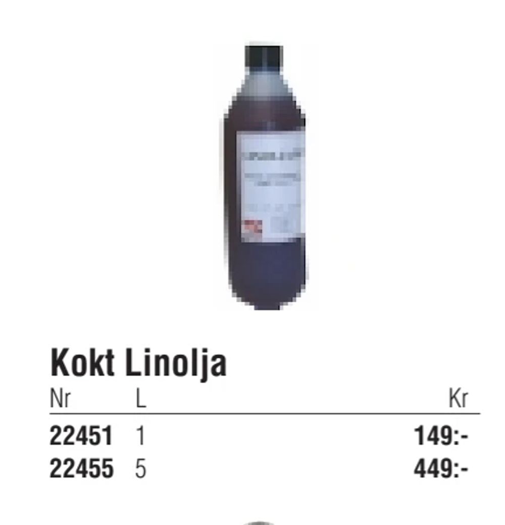 Erbjudanden på Kokt Linolja från Erlandsons Brygga för 149 kr