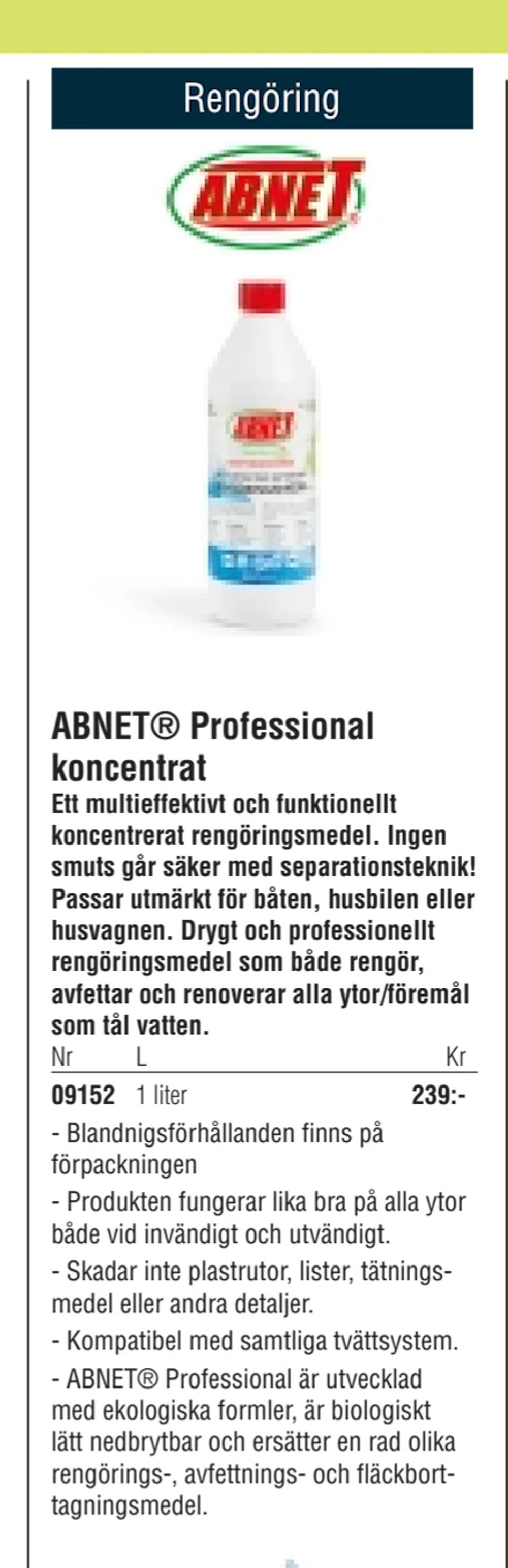 Erbjudanden på ABNET® Professional koncentrat från Erlandsons Brygga för 239 kr