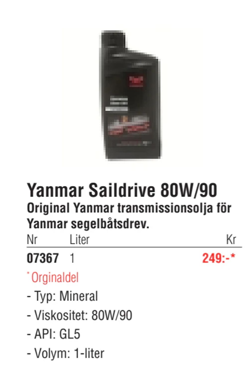 Erbjudanden på Yanmar Saildrive 80W/90 från Erlandsons Brygga för 249 kr