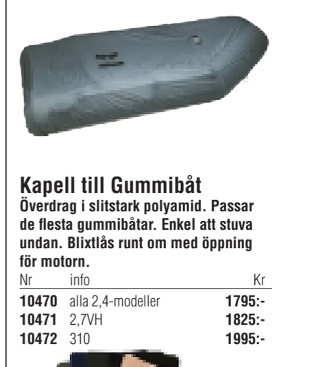 Erbjudanden på Kapell till Gummibåt från Erlandsons Brygga för 1 795 kr