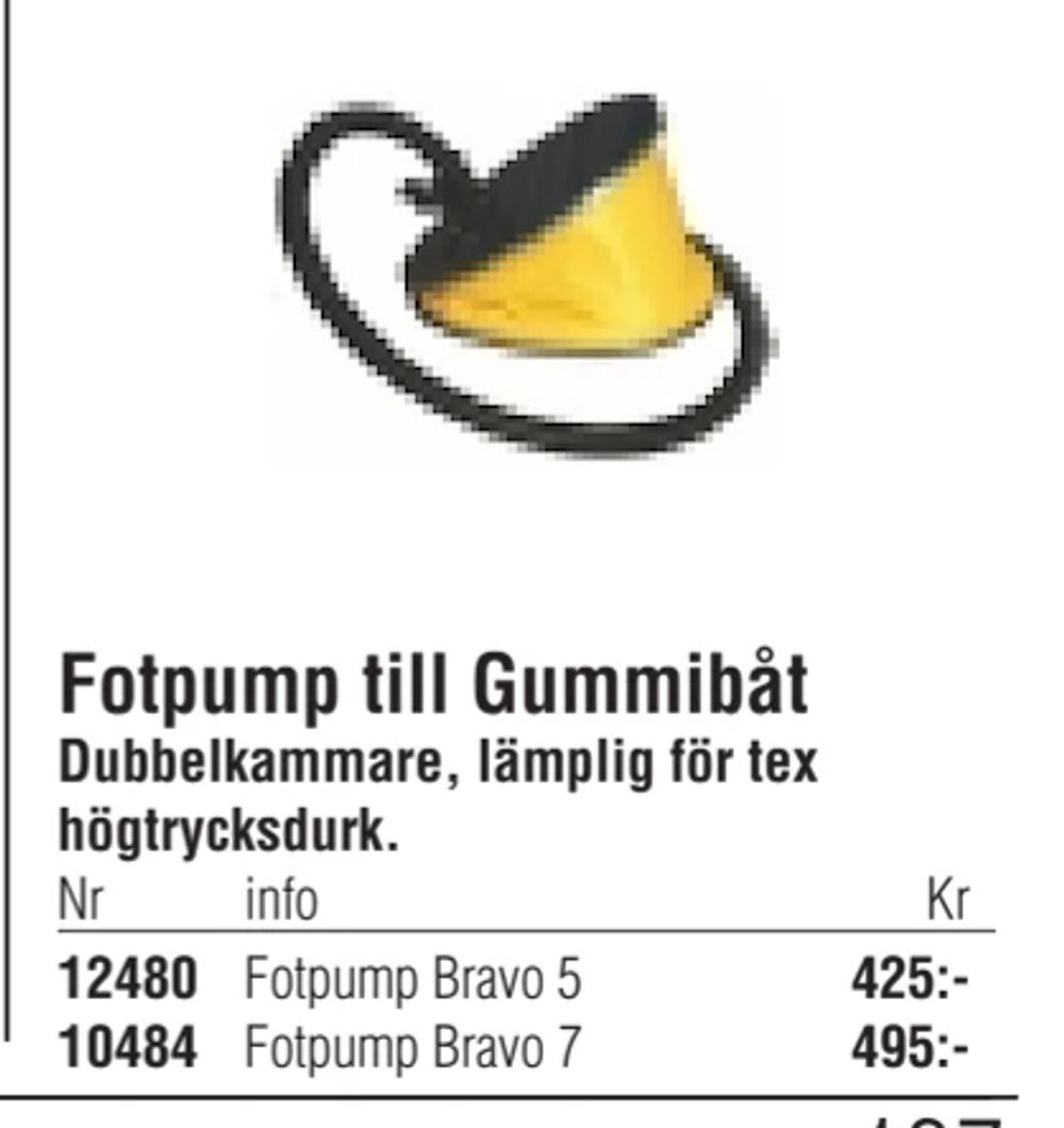 Erbjudanden på Fotpump till Gummibåt från Erlandsons Brygga för 425 kr