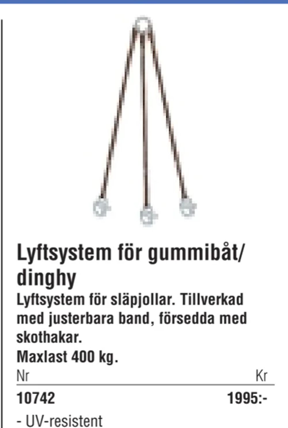 Erbjudanden på Lyftsystem för gummibåt/ dinghy från Erlandsons Brygga för 1 995 kr