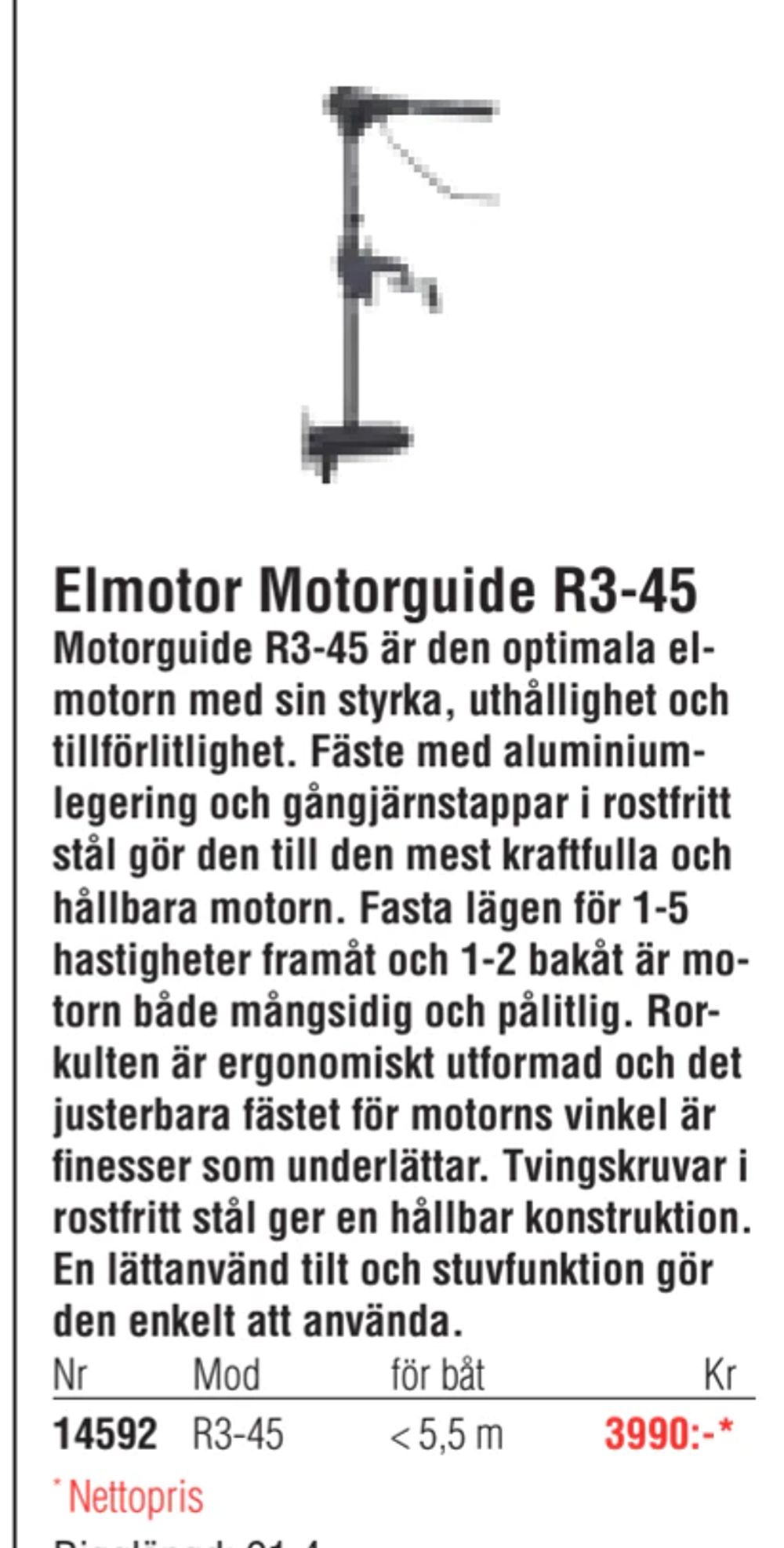 Erbjudanden på Elmotor Motorguide R3-45 från Erlandsons Brygga för 3 990 kr