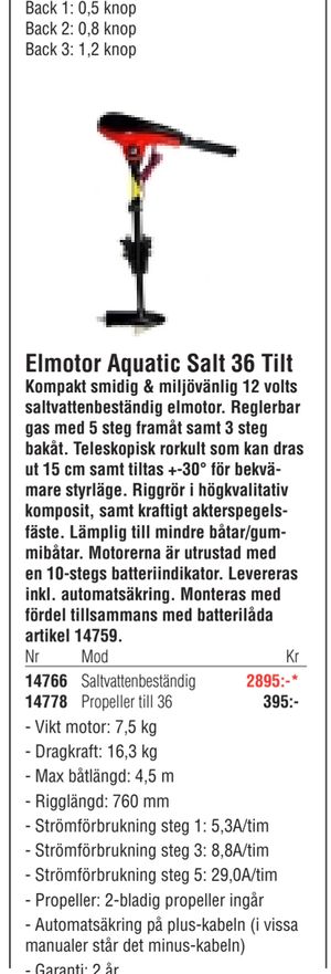 Elmotor Aquatic Salt 36 Tilt
