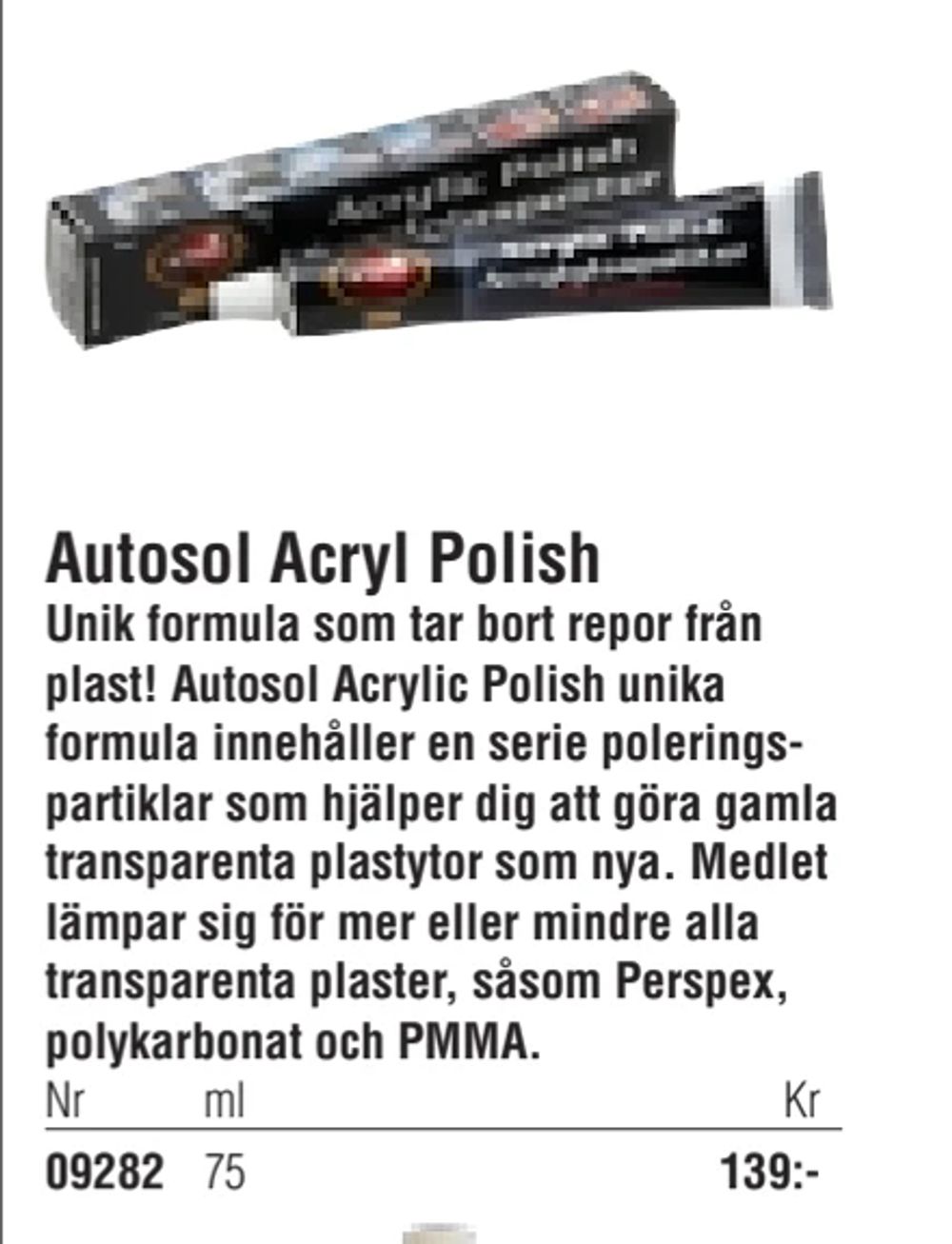 Erbjudanden på Autosol Acryl Polish från Erlandsons Brygga för 139 kr