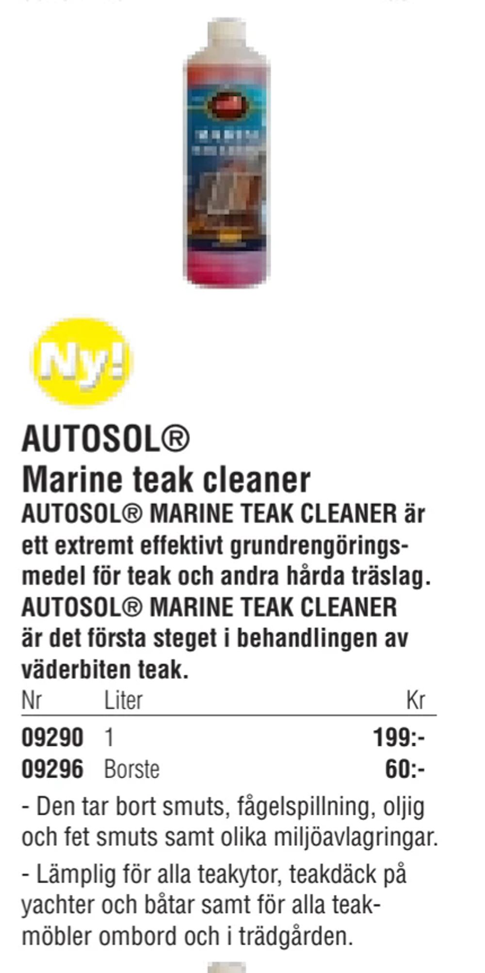 Erbjudanden på AUTOSOL® Marine teak cleaner från Erlandsons Brygga för 60 kr