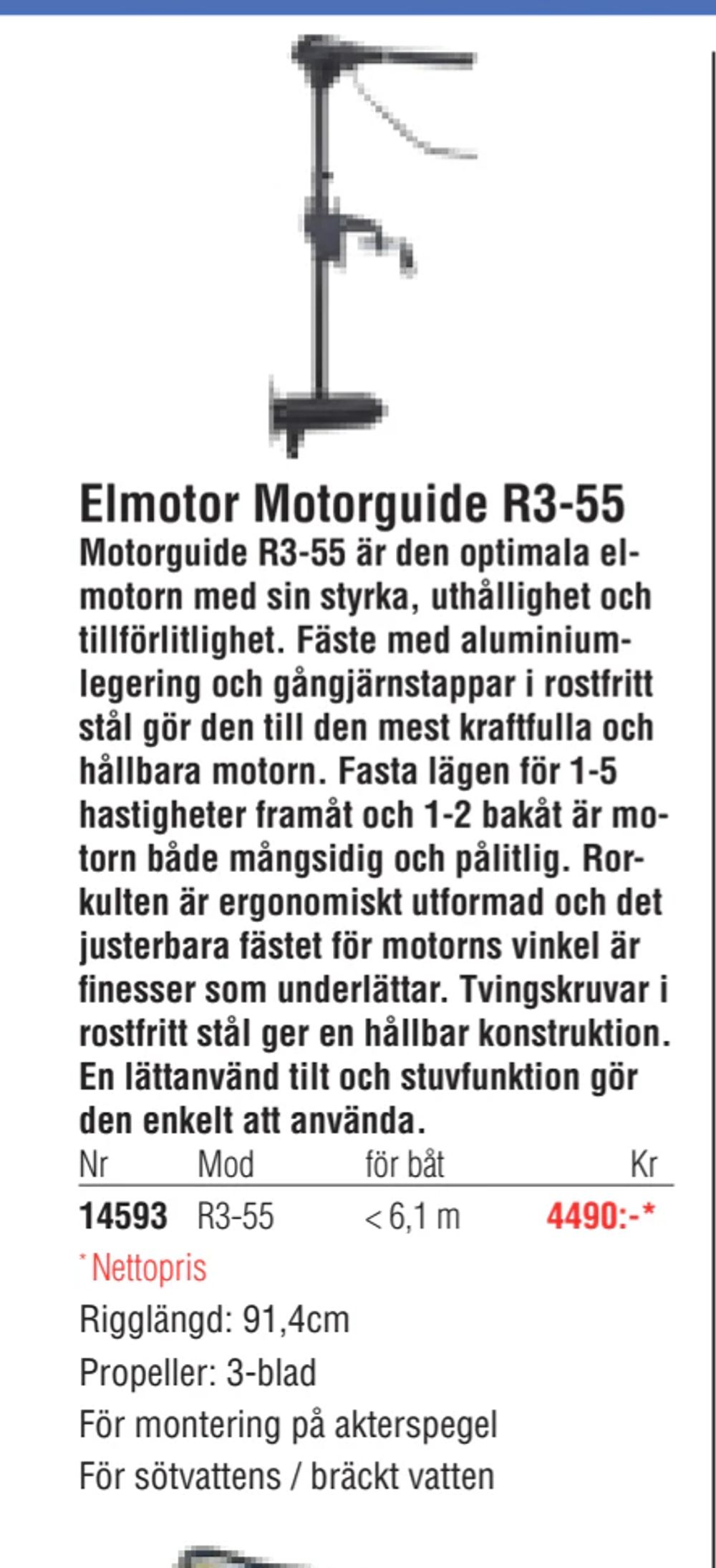 Erbjudanden på Elmotor Motorguide R3-55 från Erlandsons Brygga för 4 490 kr