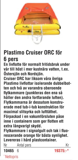 Plastimo Cruiser ORC för 6 pers