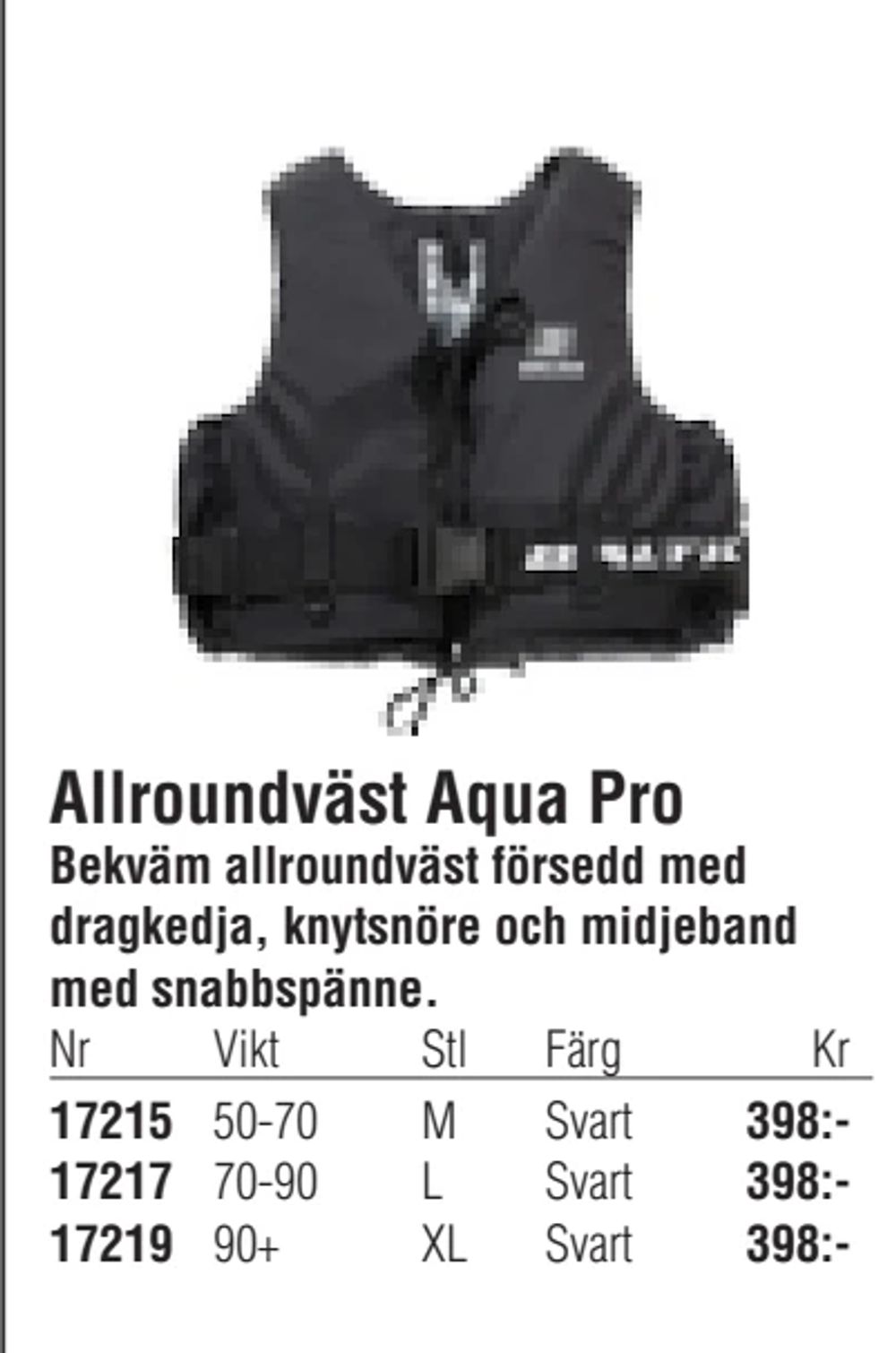Erbjudanden på Allroundväst Aqua Pro från Erlandsons Brygga för 398 kr