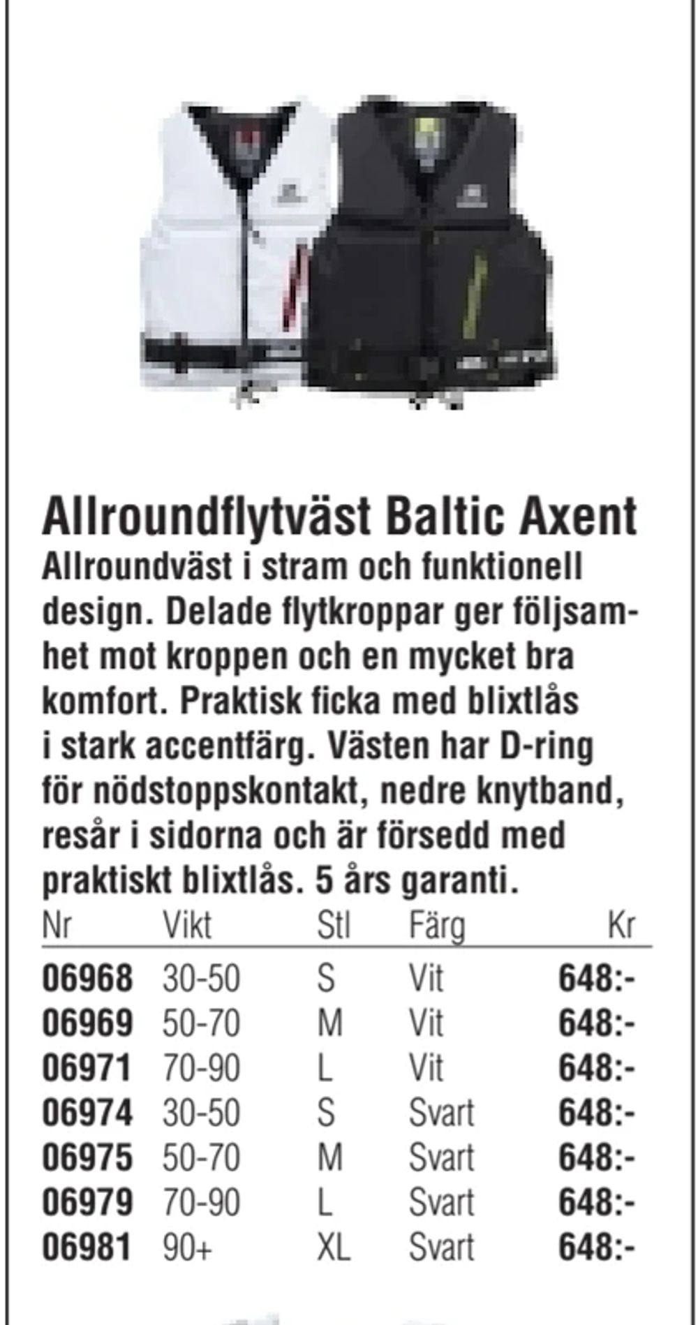 Erbjudanden på Allroundflytväst Baltic Axent från Erlandsons Brygga för 648 kr
