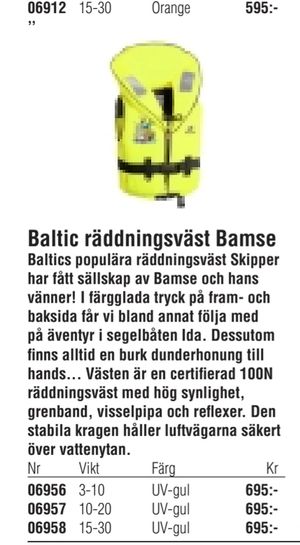 Baltic räddningsväst Bamse