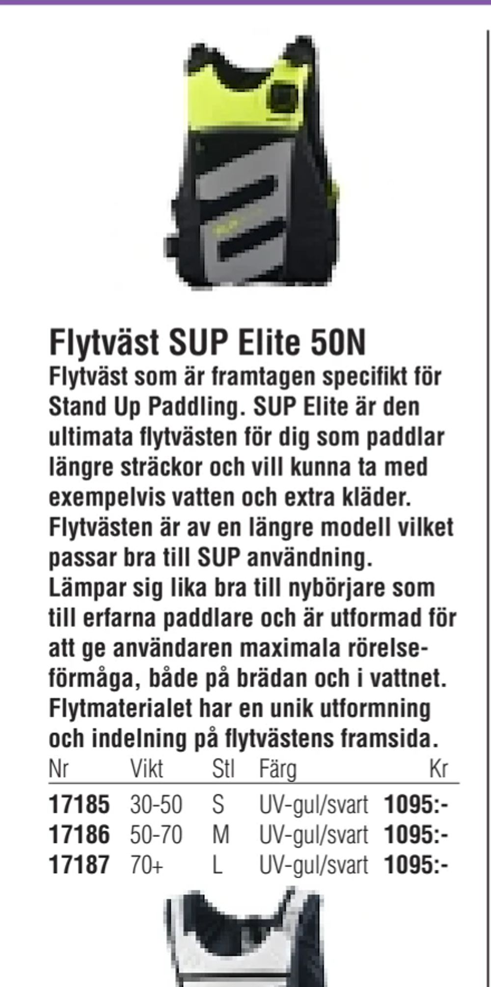 Erbjudanden på Flytväst SUP Elite 50N från Erlandsons Brygga för 1 095 kr