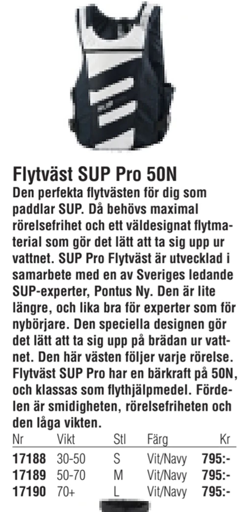 Erbjudanden på Flytväst SUP Pro 50N från Erlandsons Brygga för 795 kr