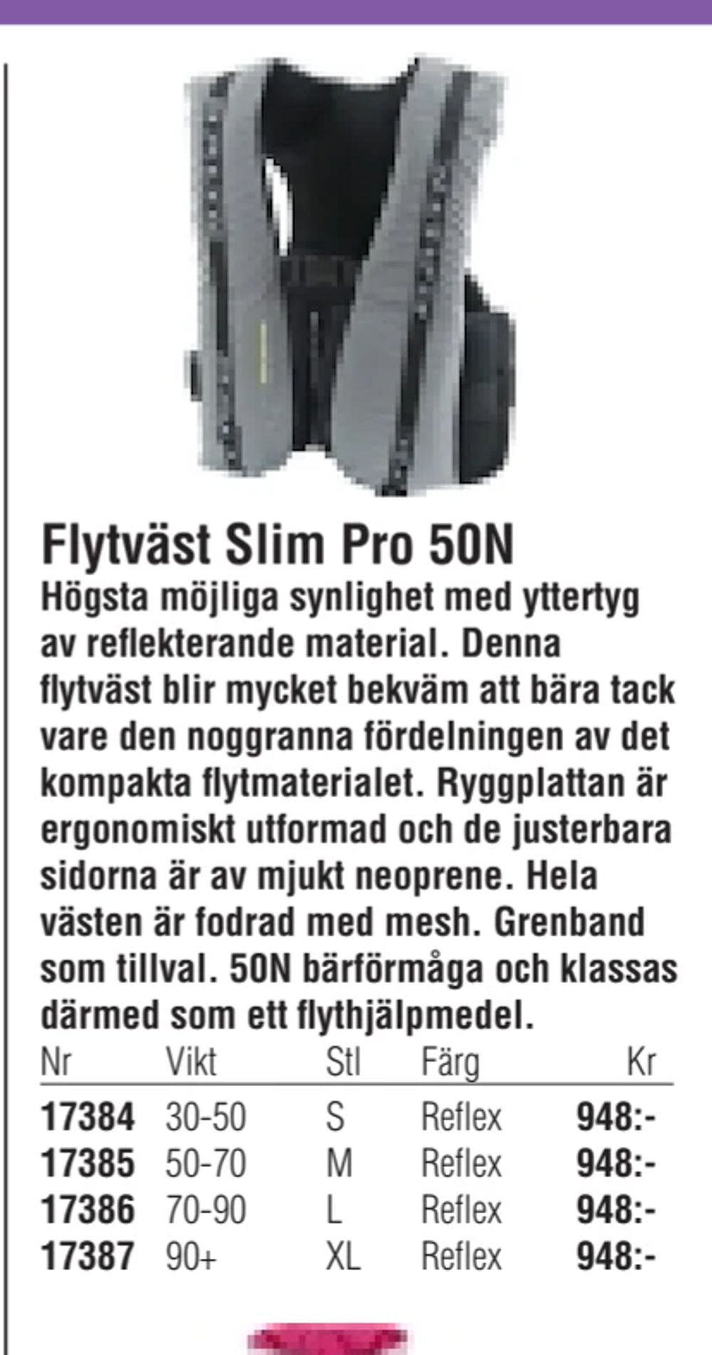 Erbjudanden på Flytväst Slim Pro 50N från Erlandsons Brygga för 948 kr