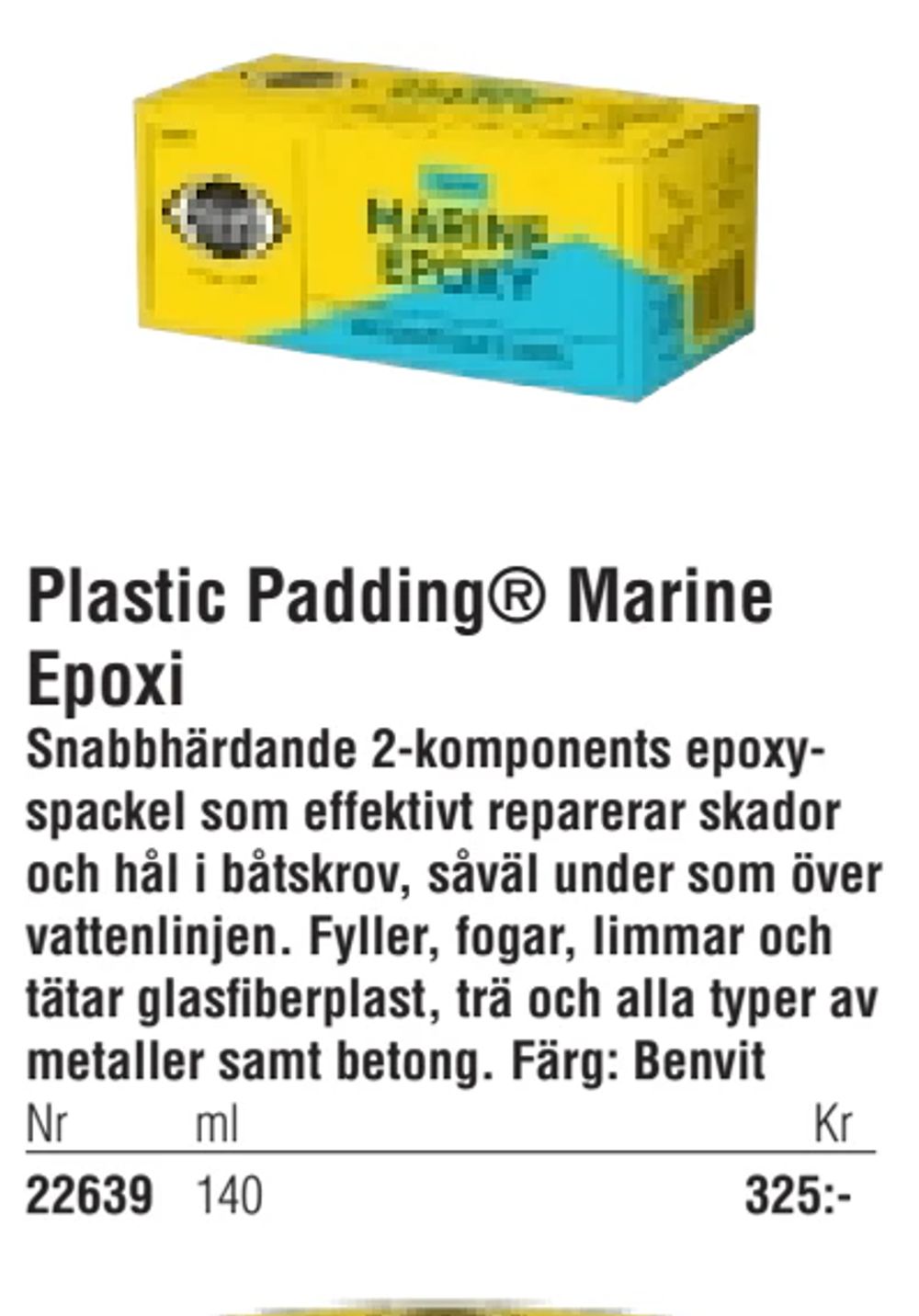 Erbjudanden på Plastic Padding® Marine Epoxi från Erlandsons Brygga för 325 kr