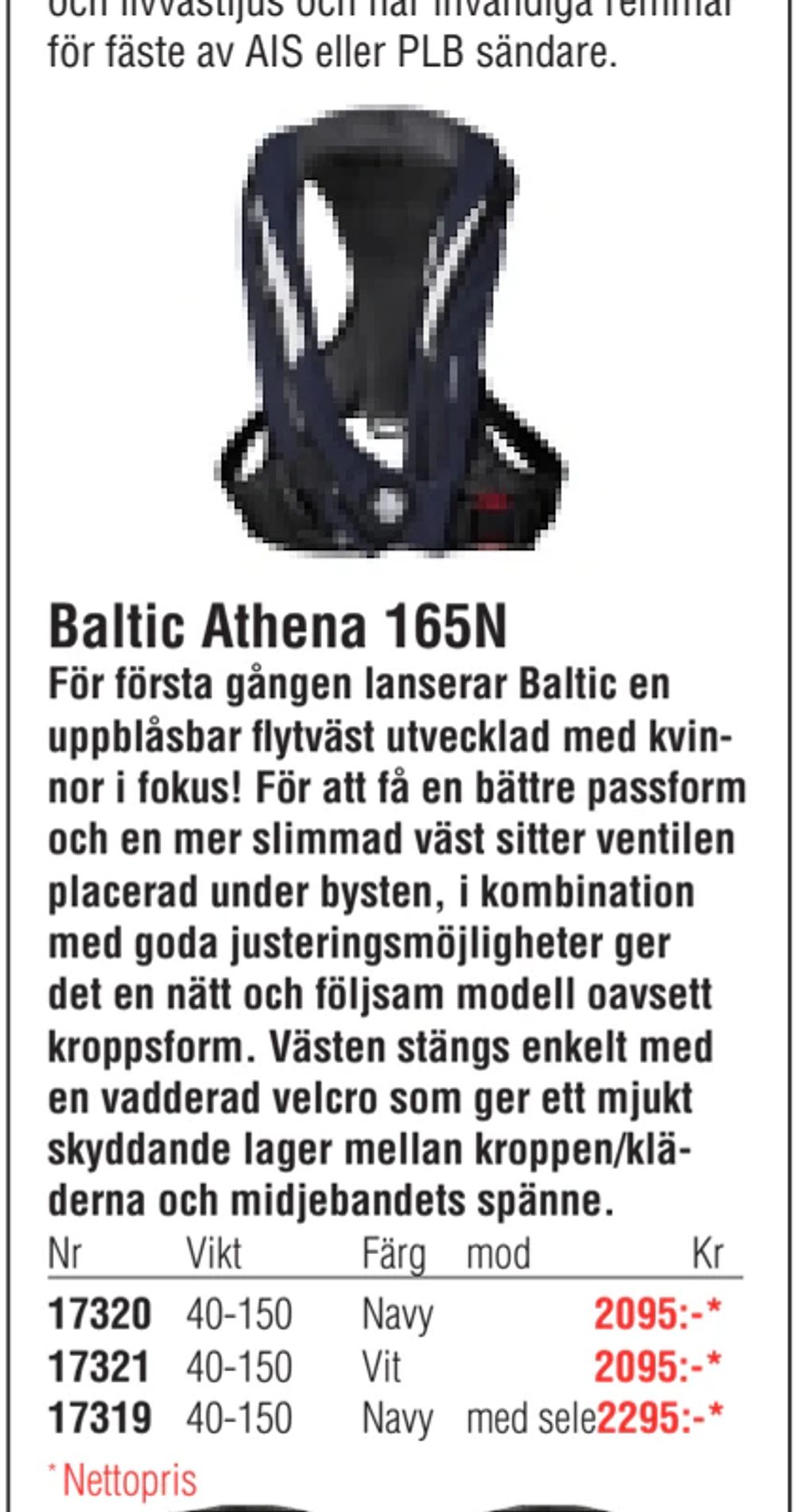 Erbjudanden på Baltic Athena 165N från Erlandsons Brygga för 2 095 kr