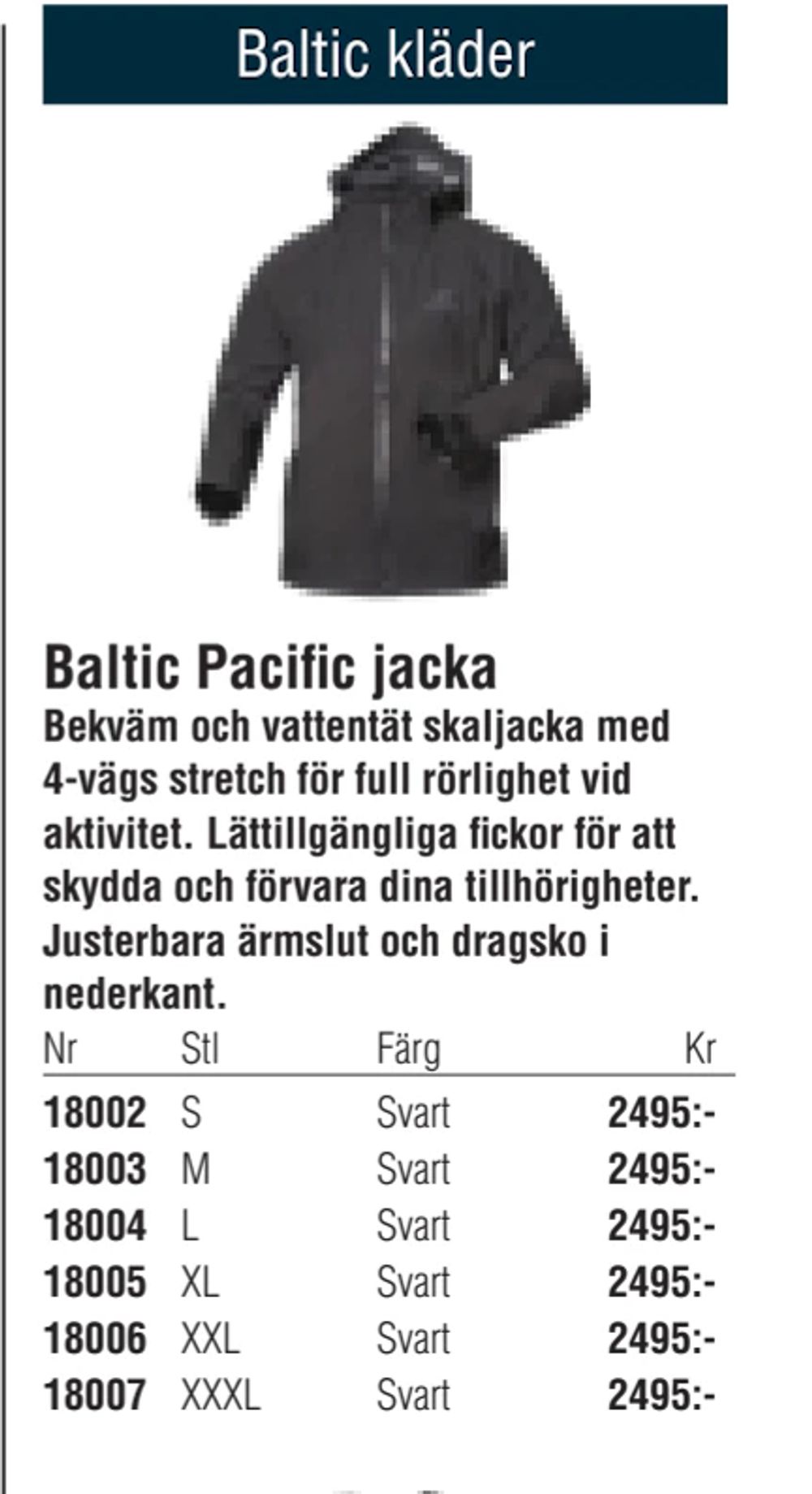 Erbjudanden på Baltic Pacific jacka från Erlandsons Brygga för 2 495 kr