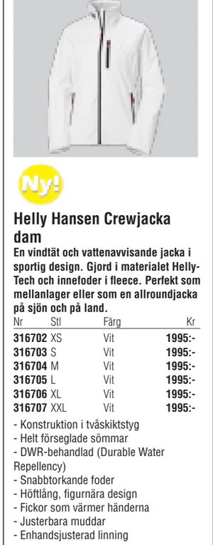 Helly Hansen Crewjacka dam