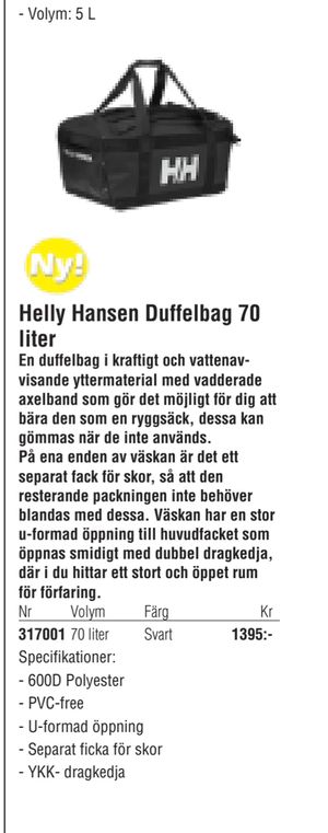 Helly Hansen Duffelbag 70 liter