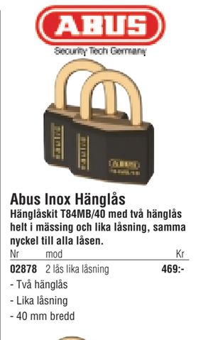 Abus Inox Hänglås