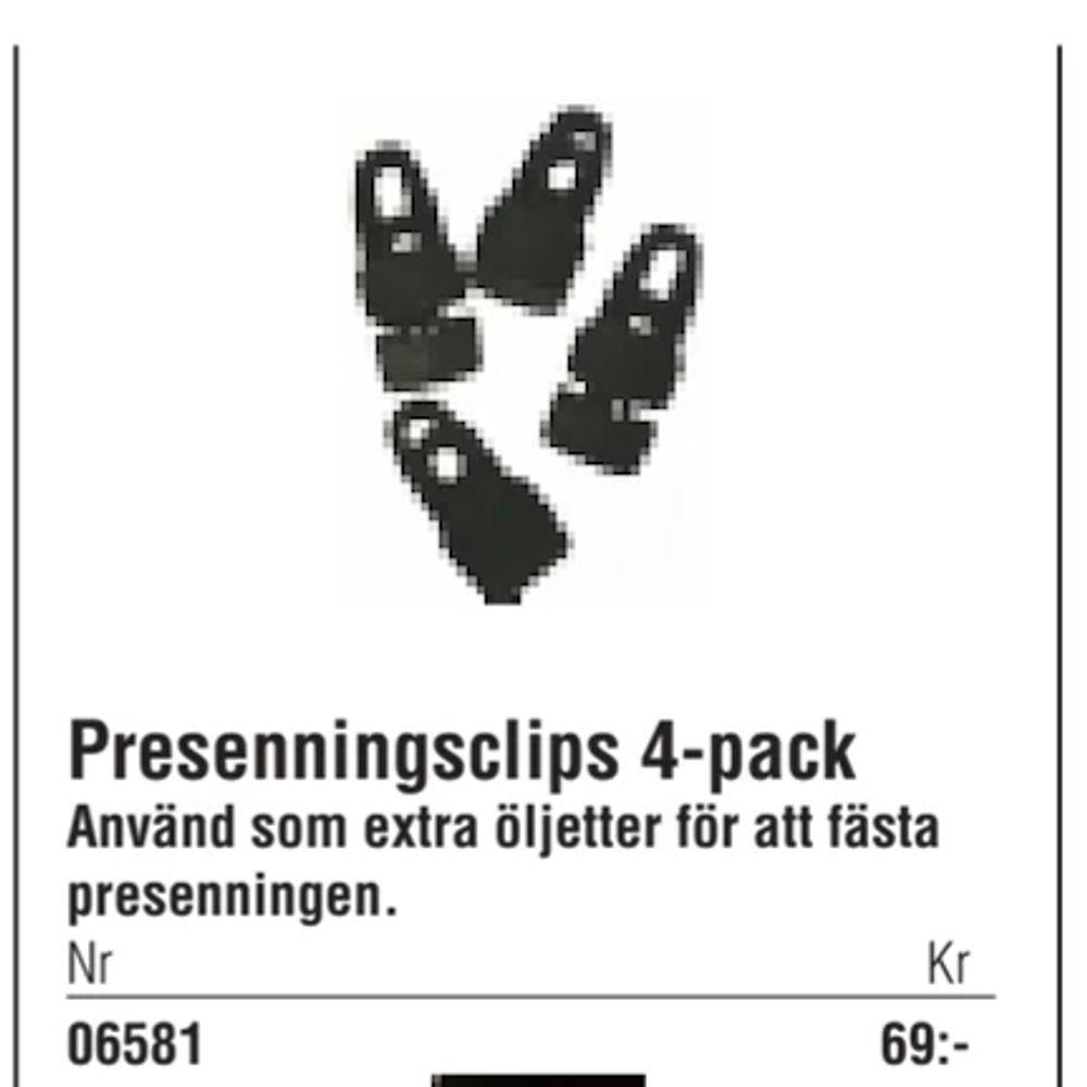 Erbjudanden på Presenningsclips 4-pack från Erlandsons Brygga för 69 kr