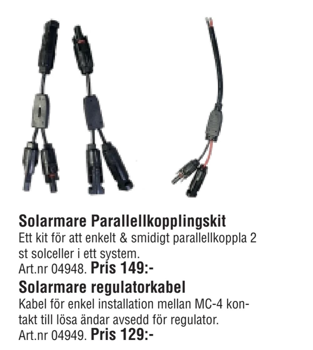 Erbjudanden på Solarmare regulatorkabel från Erlandsons Brygga för 129 kr