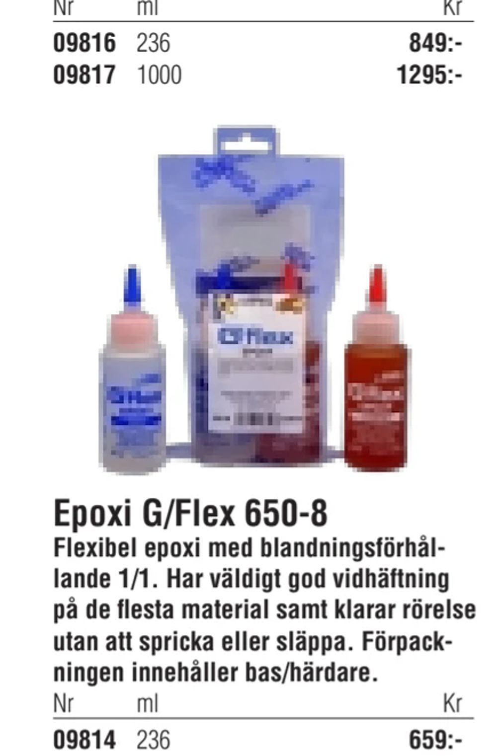 Erbjudanden på Epoxi G/Flex 650-8 från Erlandsons Brygga för 659 kr