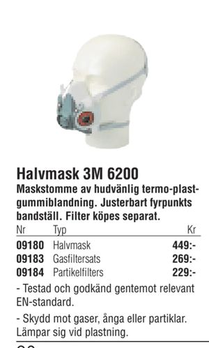 Halvmask 3M 6200
